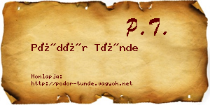 Pödör Tünde névjegykártya